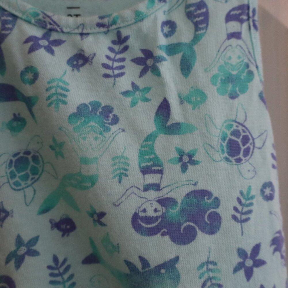 Girls Blue/Teal Mermaid dress 3T Tank Top Jumping Beans All Day Play - Picture 2 of 4